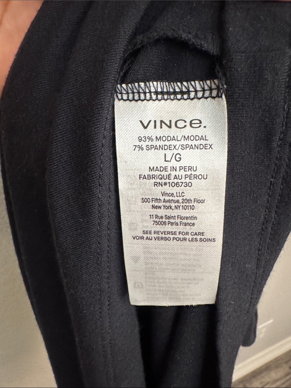 Vince Ruched Mock Neck Black Maxi Dress Large Sleek Chic Basic Jersey - Picture 6 of 6